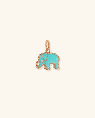 Elephants Pendant, Turquoise