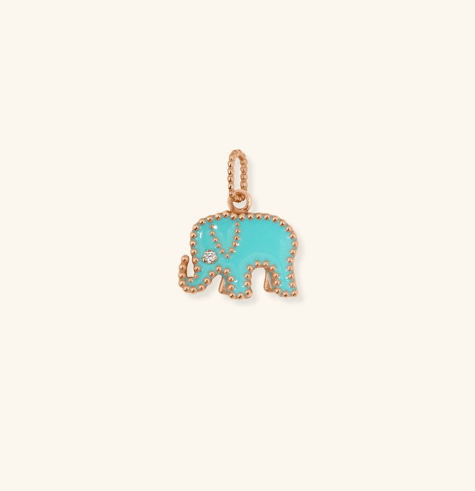 Elephants Pendant, Turquoise