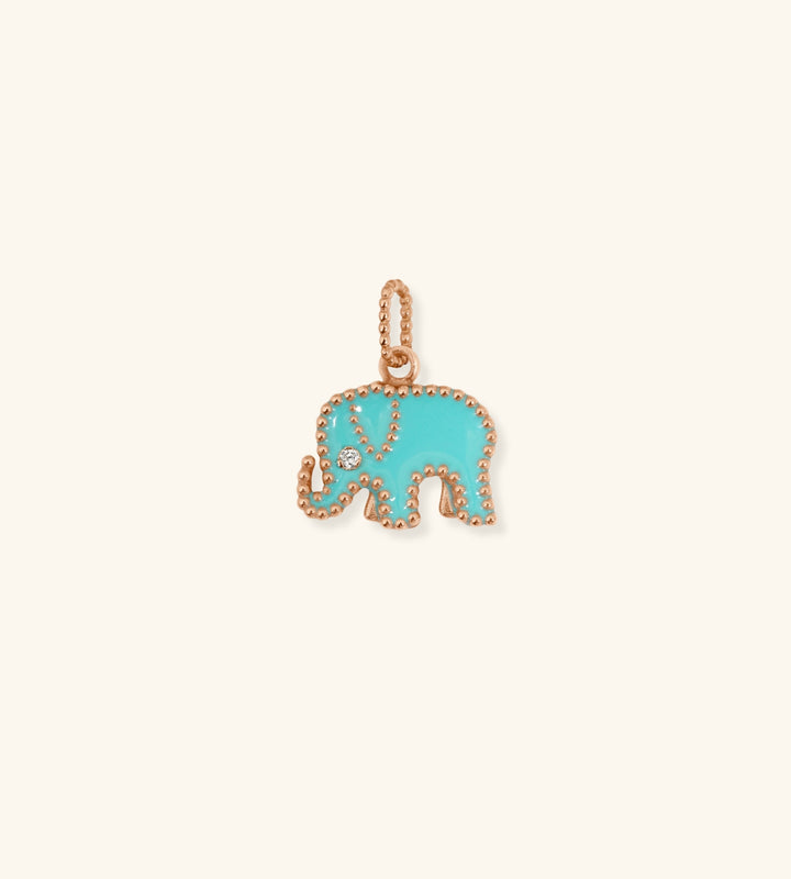 Elephants Pendant, Turquoise